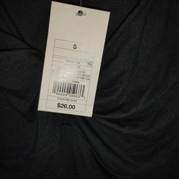 NWT A New Day Black Twist-Front Long Sleeve Top - Size S - Picture 4 of 6